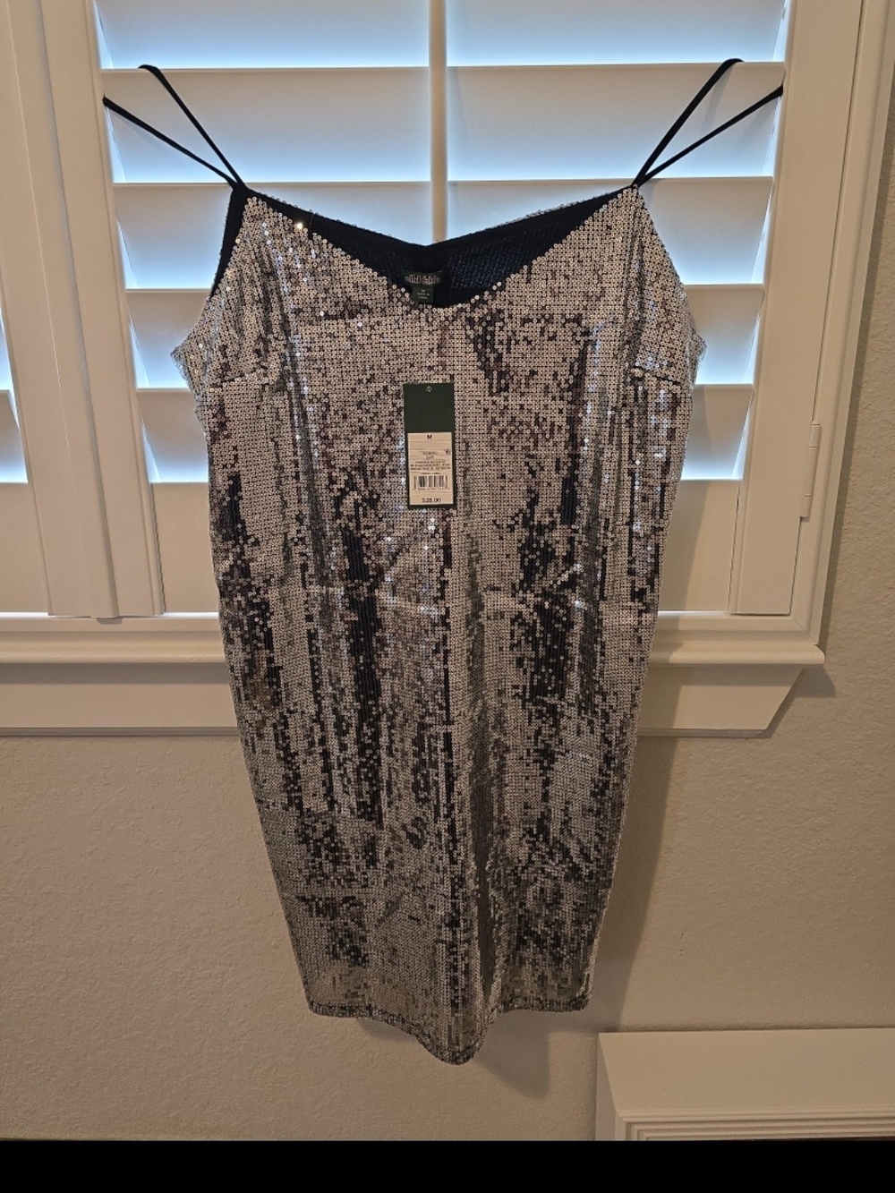 wild fable Womens (M)Silver Sequin Mini Dress - Picture 2 of 5